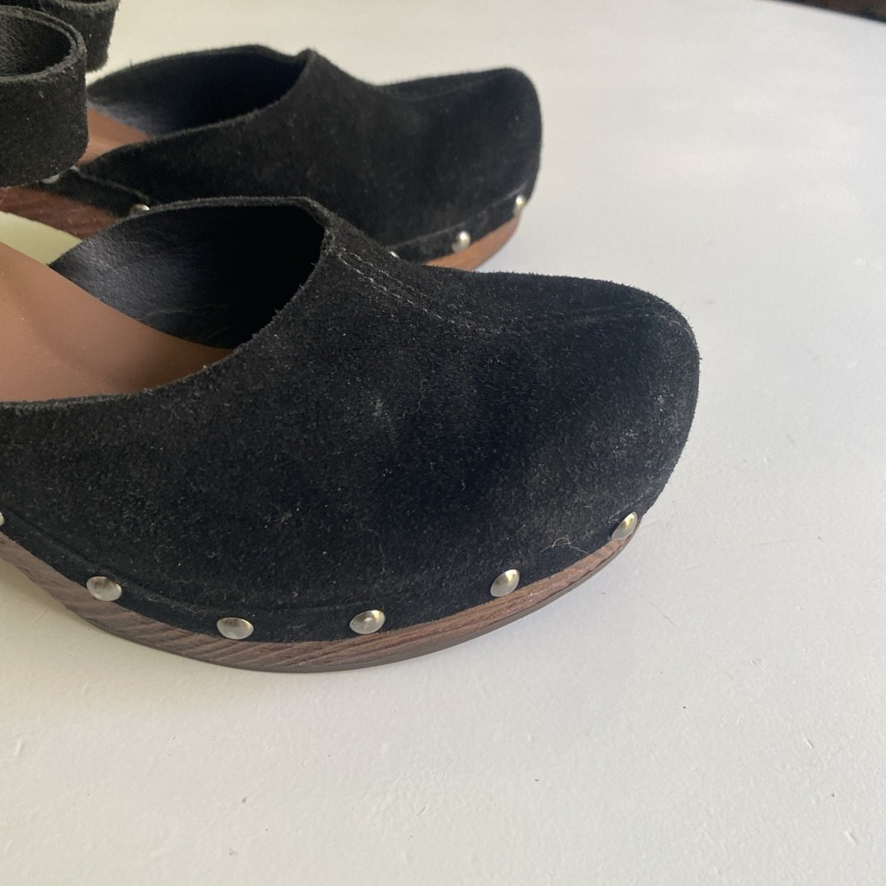 KORKS 'Evah' Black Leather Suede MJ Platform Clogs w/3.25" Heels Sz. 7M - Picture 3 of 12